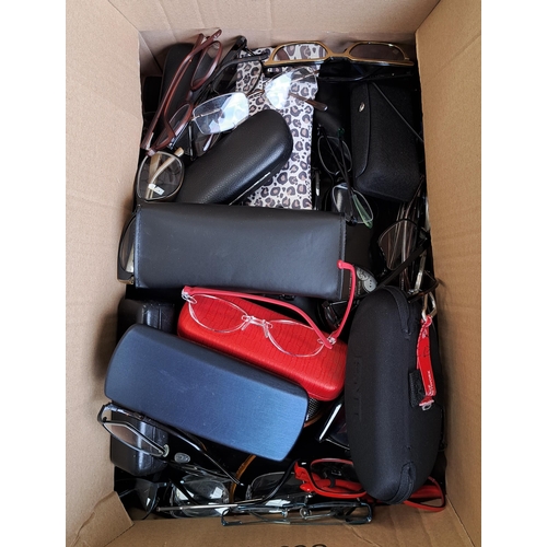33 - ONE BOX OF BRANDED AND UNBRANDED GLASSES