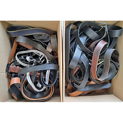 36 - TWO BOXES OF LADIES AND GENTS BELTS