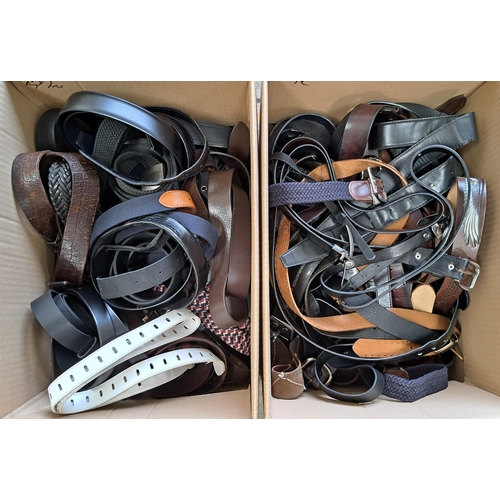 37 - TWO BOXES OF LADIES AND GENTS BELTS