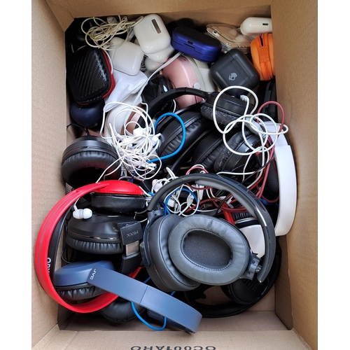 39 - ONE BOX OF HEADPHONES
including on-ear and in-ear