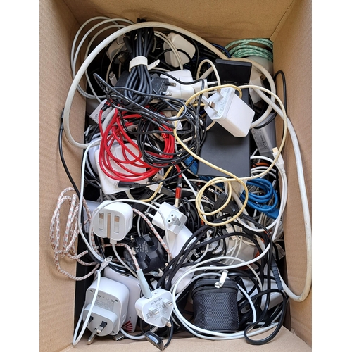 41 - ONE BOX OF CABLES, PLUGS,CHARGERS AND POWER BANKS
approximately three power banks