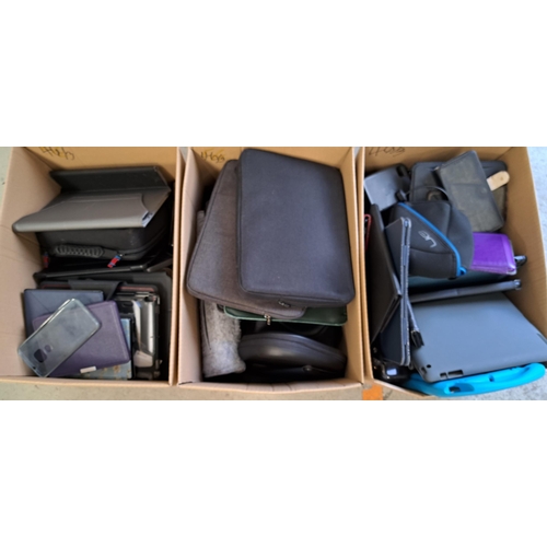 46 - THREE BOXES OF PROTECTIVE CASES
including kindle, phone, tablet