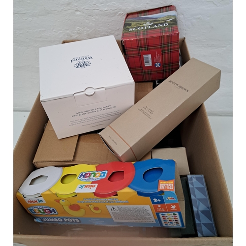 61 - ONE BOX OF NEW ITEMS
including Lego, coasters, snow globes, dragon ornaments, toy guns, Molton Brown... 