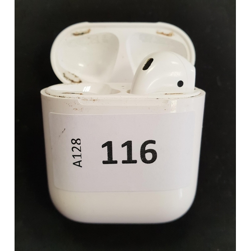 116 - SINGLE APPLE AIRPOD 2ND GENERATION
in Lightning charging case
Note: Dirt/rust to magnets of case