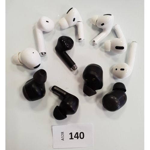 140 - SELECTION OF LOOSE EARBUDS
including Apple and Jabra (11)