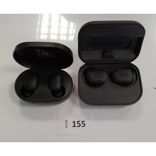 155 - TWO PAIRS OF EARBUDS IN CHARGING CASES
comprising Skullcandy and Mi