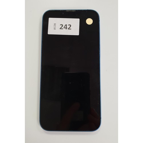 242 - APPLE IPHONE 13 
IMEI 352824484566085. Apple Account locked
Note: It is the buyer's responsibility t... 