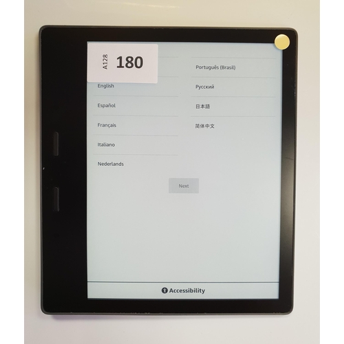 180 - AMAZON KINDLE OASIS E-READER
serial number G000 WM06 1463 17L4
Note: It is the buyer's responsibilit... 