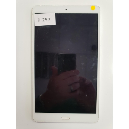 257 - HUAWEI M3 
Model: BTV-W09.  IMEI 8C0D7677FBC9. NOT Google Account Locked.  Note: It is the buyer's r... 