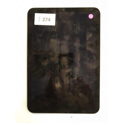 274 - APPLE IPAD MINI 6TH GEN - A2567 - WIFI 
serial number DKDG2QD90F. Apple account locked. 
Note: It is... 