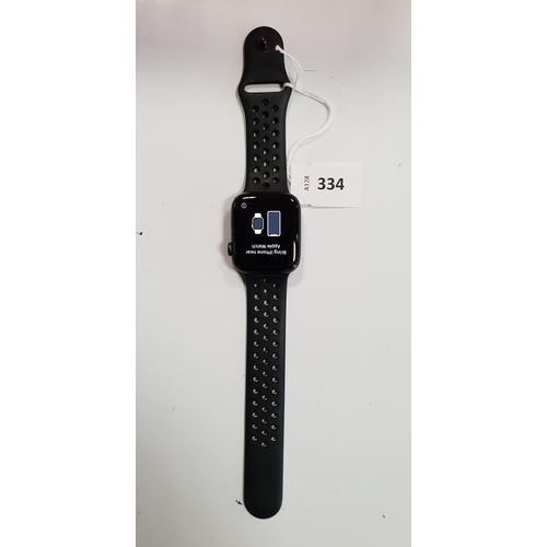 334 - APPLE WATCH SERIES 6
44mm case; model A2292; S/N GY6DV4TPQ1RT; Apple Account Locked 
Note: It is the... 