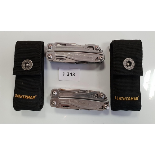 343 - TWO LEATHERMAN MULTI-TOOLS
comprising a Wingman and a Sidekick, both in cases
Note: You must be over... 