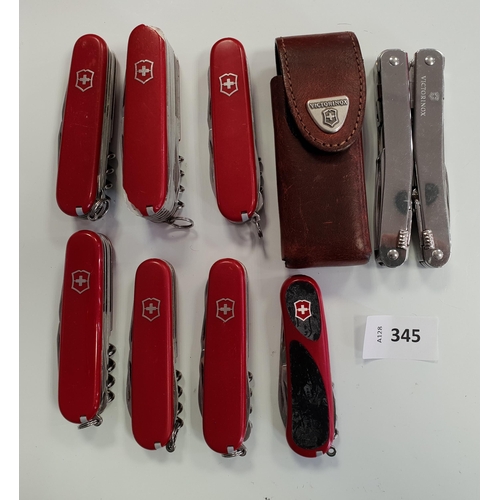 345 - EIGHT VICTORINOX SWISS ARMY KNIVES
of various sizes and designs (8)
Note: You must be over the age o... 