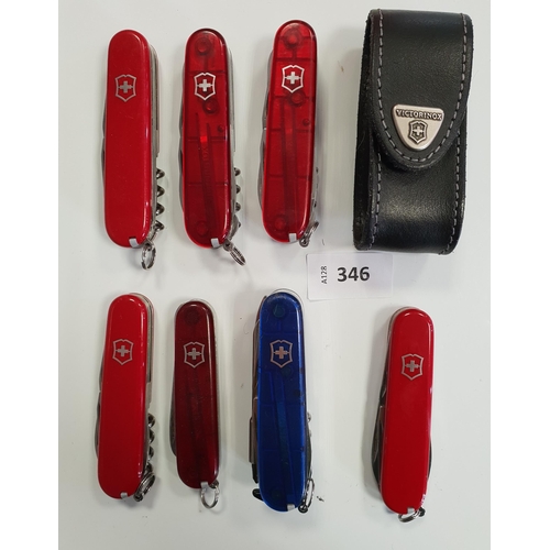 346 - SEVEN VICTORINOX SWISS ARMY KNIVES
of various sizes and designs (7)
Note: You must be over the age o... 