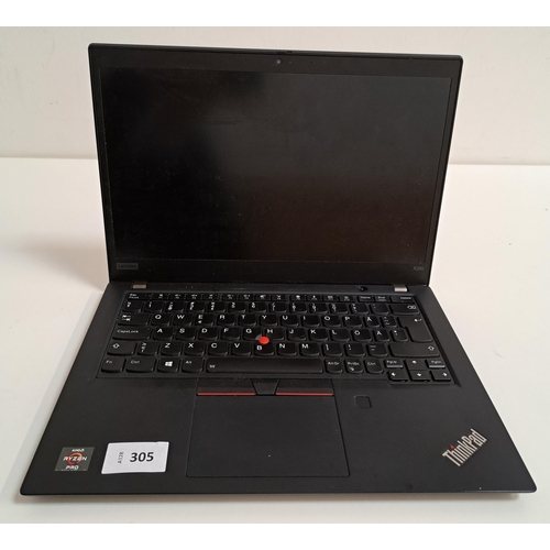 305 - LENOVO THINKPAD X395
serial number PC-1DQERW; Wiped but BIOS locked
Note: It is the buyer's responsi... 