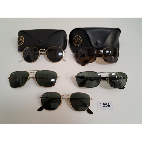 356 - FIVE PAIRS OF RAY-BAN SUNGLASSES
two pairs in cases