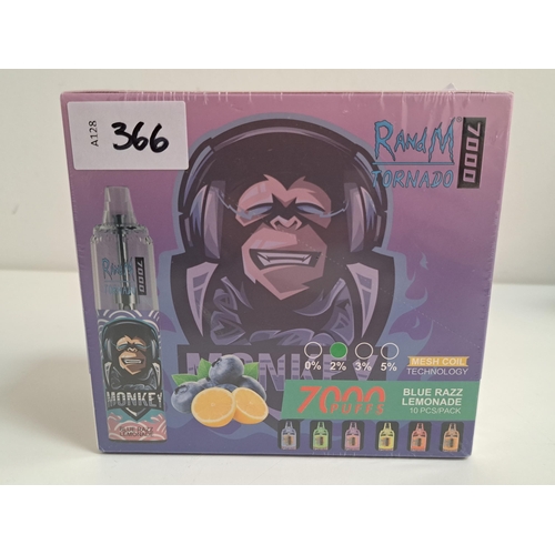 366 - NEW RANDM TORNADO 7000 BLUE RAZZ LEMONADE DISPOSABLE VAPES
2% nicotine, 10 pack
Note: You must be ov... 