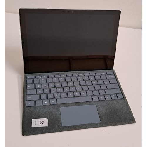 307 - MICROSOFT SURFACE PRO 7
model 1866; serial number 010717500253; 128GB; Wiped; With keyboard cover
No... 