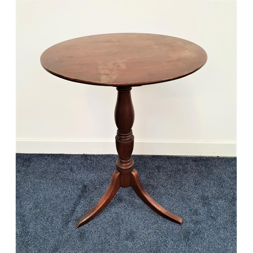 376 - 19th CENTURY MAHOGANY OCCASIONAL TABLE
with a circular top on a turned column and tripod base, 71cm ... 