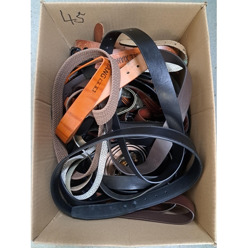 45 - ONE BOX OF LADIES AND GENTS BELTS