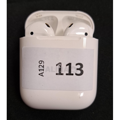 113 - PAIR OF APPLE AIRPODS 2ND GENERATION
in Lightning charging case
Note: case is personalised