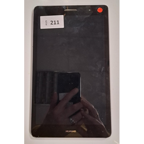 211 - HUAWEI MEDIAPAD T3
Model: KOB-L09.  IMEI 868190040317158. Google Account Locked.  
Note: damage to c... 