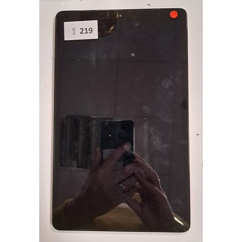 219 - SAMSUNG GALAXY TAB A 
Model: SM-T510. S/N R52N60GVAXJ. NOT Google Account Locked.  Note: It is the b... 