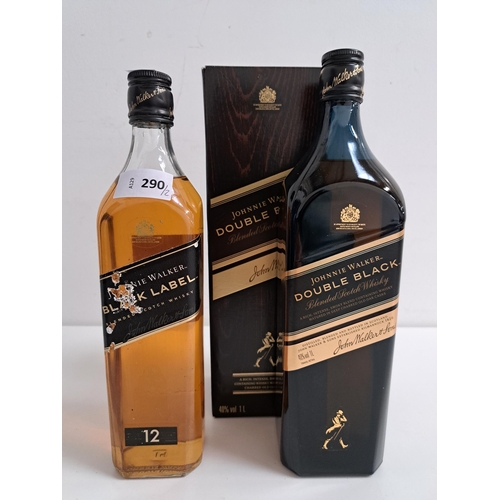 290 - TWO BOTTLES OF JOHNNIE WALKER WHISKY
comprising boxed Double Black (1L, 40%) and Black Label (700ml,... 