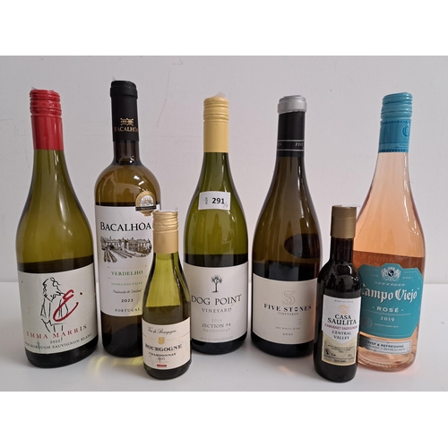 291 - SELECTION OF WINES
comprising Emma Marris Marlborough Sauvignon Blanc (750ml, 13%), Bacalhoa Verdelh... 