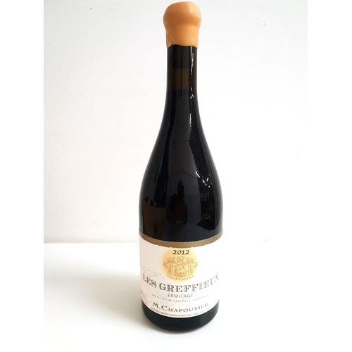 307 - M. CHAPOUTIER LES GREFFIEUX ERMITAGE 2012
6 bottles, in original wooden case, 75cl and 14%