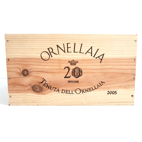 316 - ORNELLAIA BOLGHERI SUPERIORE 2005 
6 bottles, in original wooden case, 75cl and 14.5%