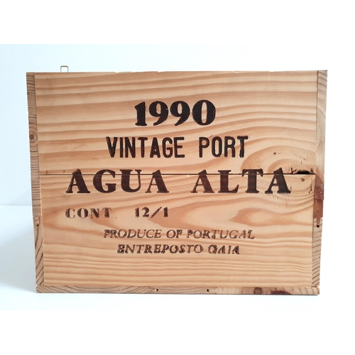 295 - CHURCHILL'S QUINTA DA AGUA ALTA VINTAGE PORT - 1990
12 bottles, in original wooden case, 75cl and 20... 