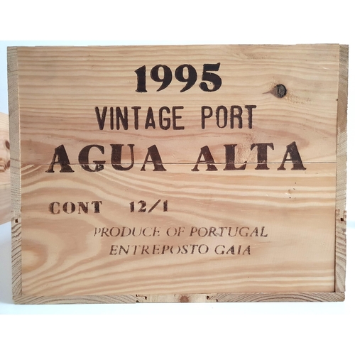 296 - CHURCHILL'S QUINTA DA AGUA ALTA VINTAGE PORT - 1995
12 bottles, in original wooden case, 75cl and 19... 