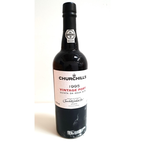 296 - CHURCHILL'S QUINTA DA AGUA ALTA VINTAGE PORT - 1995
12 bottles, in original wooden case, 75cl and 19... 