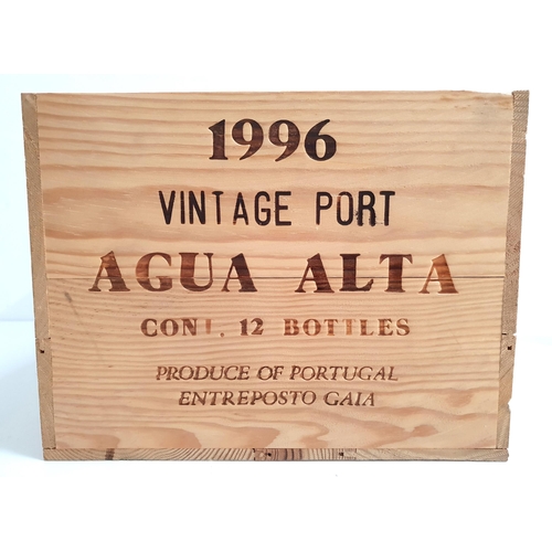 297 - CHURCHILL'S QUINTA DA AGUA ALTA VINTAGE PORT - 1996
12 bottles, in original wooden case, 75cl and 19... 