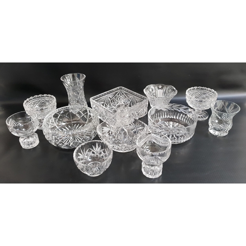 151 - SELECTION OF GLASSWARE
including two Waterford crystal footed compote bowls, Brierley crystal thistl... 