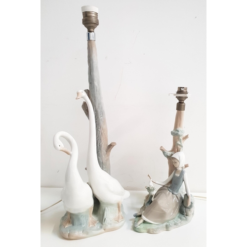 188 - NAO FIGURAL LAMP
modelled as two geese by a tree, 51cm high, together with a Lladro lamp modelled as... 