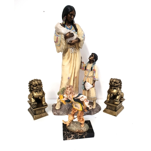 223 - THE LEONARDO COLLECTION
resin figurine Moonshine, 45cm high, together with a resin pair of dogs of F... 