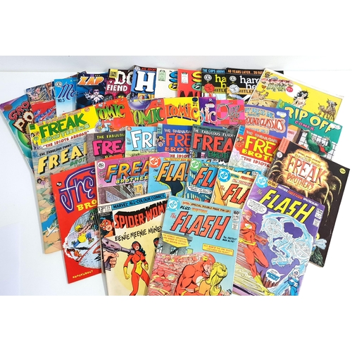 236 - SELECTION OF VINTAGE COMICS
comprising Marvel Spider Woman, five DC The Flash, ten The Fabulous Furr... 