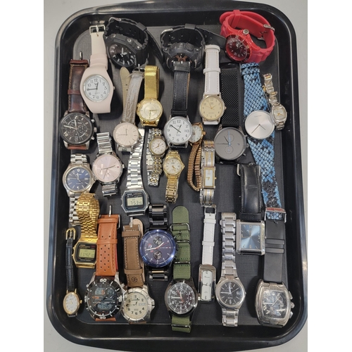 63 - SELECTION OF LADIES AND GENTLEMEN'S WRISTWATCHES
including Calvin Klein, Citizen, Casio, Timex, Q&Q ... 