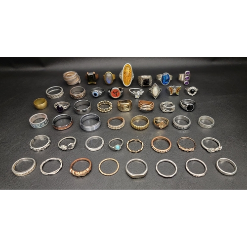 67 - SELECTION OF SILVER AND OTHER RINGS 
including statement rings, bands, stacking rings, and stone set... 