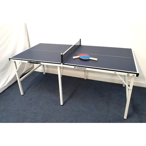 242 - VERMONT FOLDING TABLE TENNIS TABLE
with fold out legs, carry handle and two bats, 182cm x 91.5cm