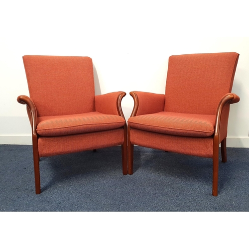 344 - PAIR OF PARKER KNOLL ARMCHAIRS
covered in a herringbone tweed wool mix fabric (2)