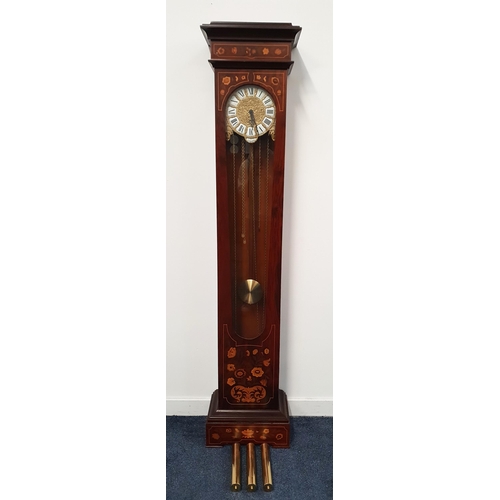 400 - 20th CENTURY ITALIAN LONGCASE CLOCK
the simulated rosewood and marquetry case with a glazed door, th... 