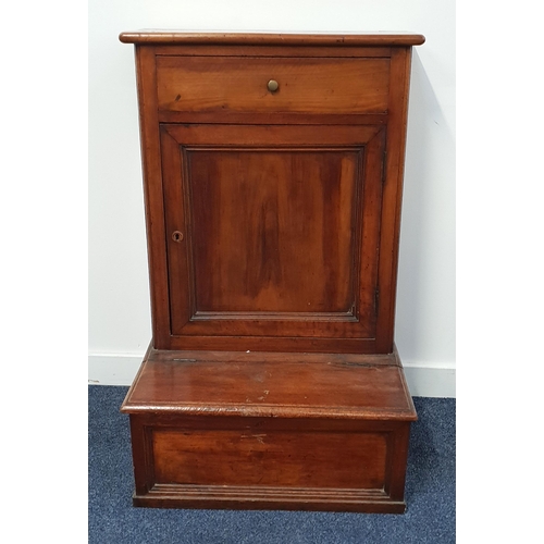 407 - 19th CENTURY MAHOGANY PRIE-DIEU/PRAYER KNEELER
with a moulded top above a long drawer with a panelle... 