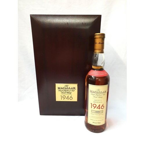 282 - THE MACALLAN 1946 SELECT RESERVE - FIFTY-TWO YEAR OLD SINGLE HIGHLAND MALT SCOTCH WHISKY
bottle numb... 