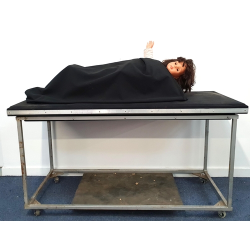 203 - MAGICIAN'S ILLUSION STAGE PROP - LEVITATING TABLE
the steel framed table with rectangular top inset ... 