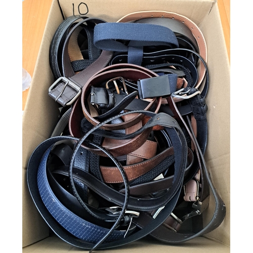 10 - ONE BOX OF LADIES AND GENTS BELTS