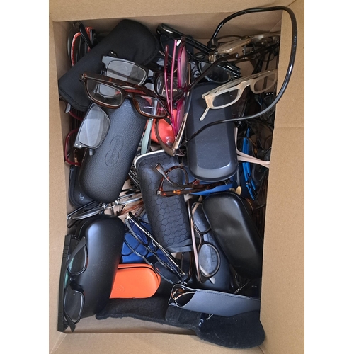 8 - ONE BOX OF BRANDED AND UNBRANDED GLASSES
