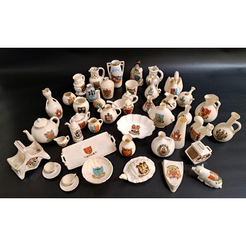 141 - SELECTION OF CRESTED CHINA
with examples from Arcadian, Crafton, Carlton and others including a Red ... 